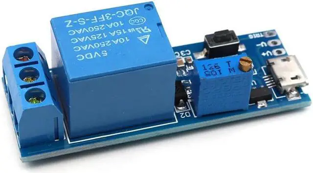 Alt view image 4 of 5 - DC 5V-30V Adjustable Time Delay Relay Module Controller, Micro USB and Welding Terminal Delay Switch for Smart Home, Auto, GPS