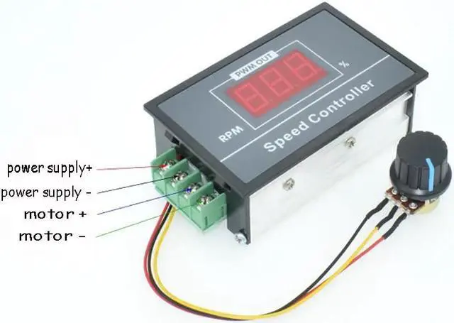 Alt view image 3 of 5 - 0-100 Digital Display DC Brushed Motor Controller 6V 12V 24V 48V 60V  Electronic Governor Max 30A Stepless Speed Regulation