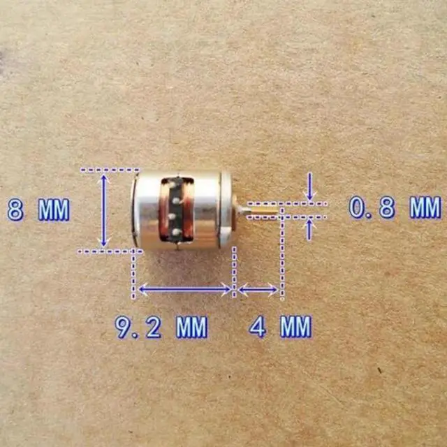 Alt view image 2 of 6 - 1 Pc Dc 2 Phase 4 Wire Dia 8mm Dc Stepper Motor Micro Stepping Motor for Digital Products Camera Size 8*9.5mm