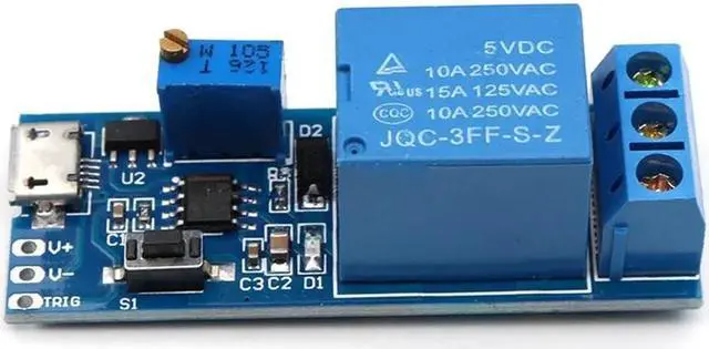 Alt view image 3 of 5 - DC 5V-30V Adjustable Time Delay Relay Module Controller, Micro USB and Welding Terminal Delay Switch for Smart Home, Auto, GPS