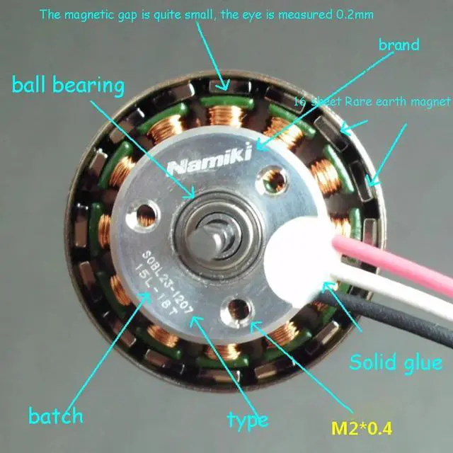 Alt view image 5 of 6 - Three-phase Brushless Rare Earth Magnet Outer Rotor Motor 12N16P Small Magnetic Gap Motor for Car Model,UAV Four-axis Fixed Wing