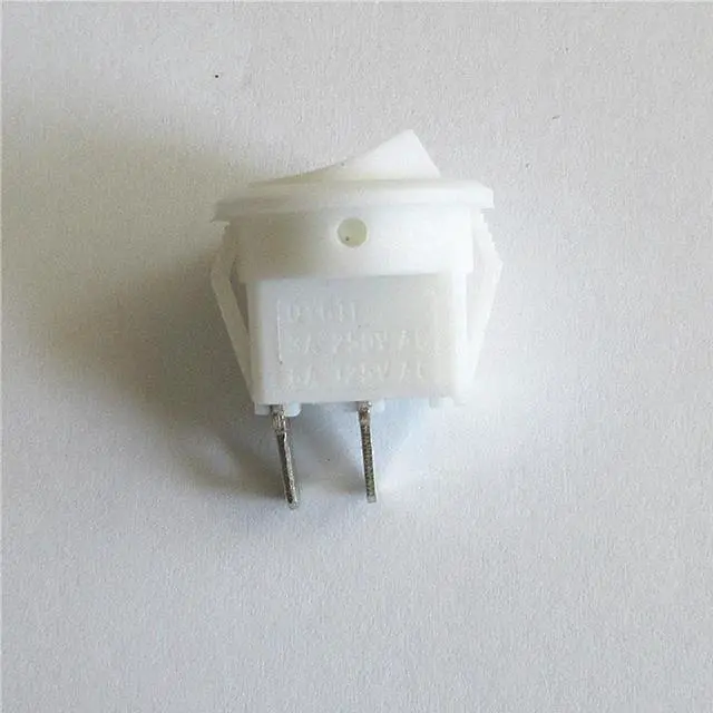 Alt view image 2 of 5 - 5pcs AC 6A 125V 3A 250v On Off Round Boat Rocker Switch white 2Pin Power Switch Push button switch