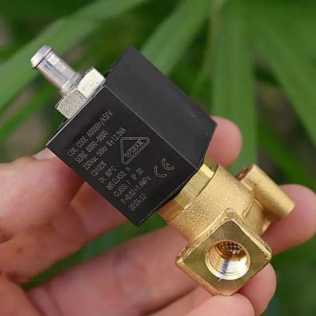 Main image of Two Position Three Way Copper Material Solenoid Valve for Coffee Machine, 12.5W, 1/8 Inner Thread, Max Pressure 1.6MPa