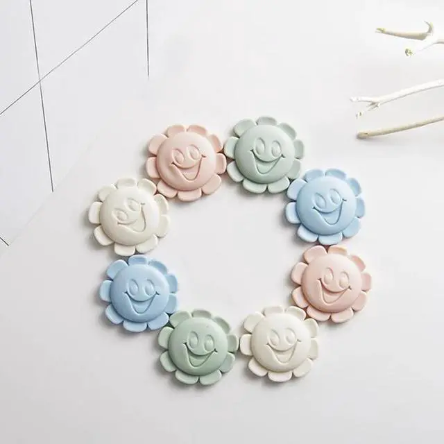 Alt view image 5 of 6 - 1pc Door Stops Self Adhesive Door Buffer Thickening Wall Protectors Cartoon flower Door Handle Bumpers for Door Stopper