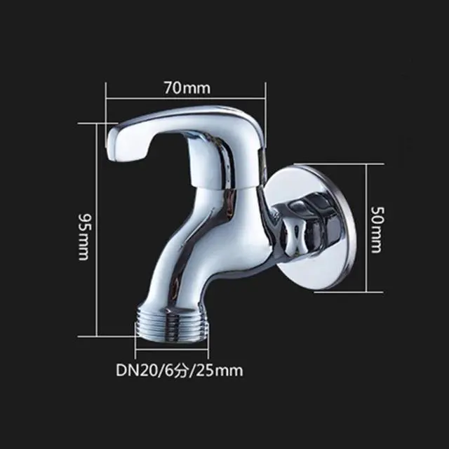Alt view image 5 of 6 - 1PC Solid Brass Washing Machine Faucet Outdoor Garden Faucet 1/2" Inlet with 3/4" Thread Outlet Wall Mount Bibcock
