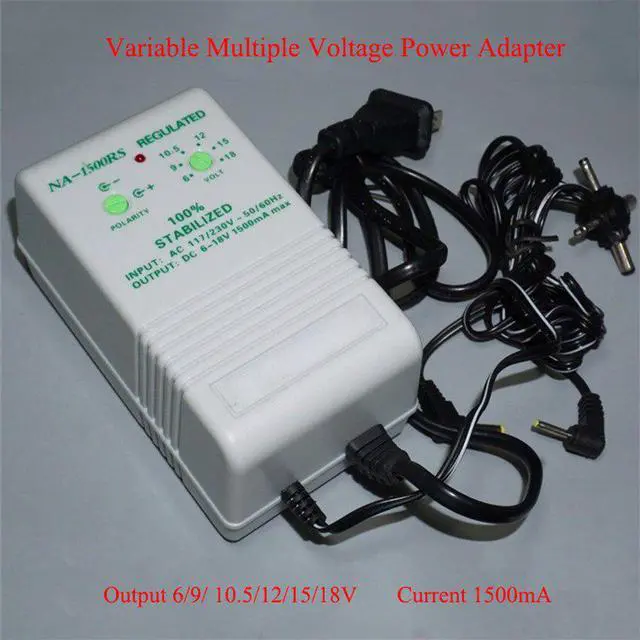 Main image of 1.5A Adjustable DC Power Supply Transformer Voltage Converter Transformers Output Voltage 6V/9V/10.5V/12V/15V/18V Transformer
