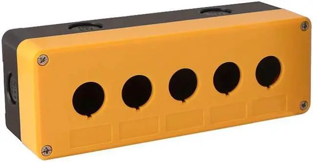 Main image of Waterproof ABS Plastic Push Button Switch Box 22mm Indicator Dustproof 5-hole Emergency Stop Button ON/OFF Cover