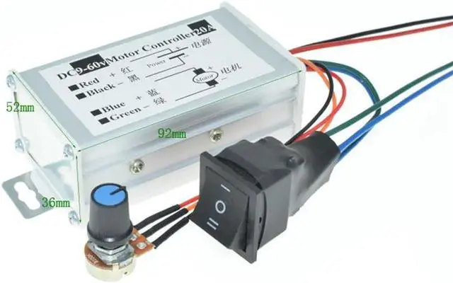 Alt view image 2 of 4 - 20A PWM DC Motor Speed Forward/Reverse Controller Motor Controller Positive/Negative Controller Electrical Equipment Accessories