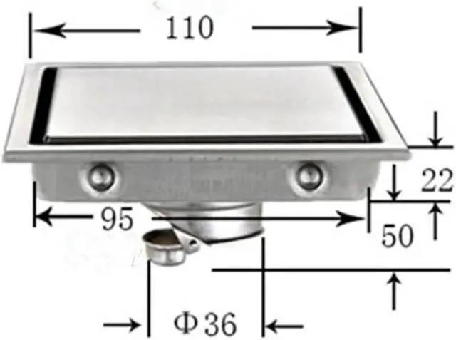 Alt view image 3 of 3 - Invisible Square Style Floor Waste Bathroom Shower Drain 304 Stainless Steel