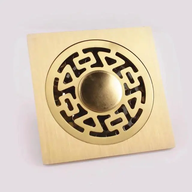 Alt view image 4 of 6 - DONYUMMYJO 1pc 4 Inch Copper Deodorant Square Floor Drain Bathroom Washing Machine Floor Drain