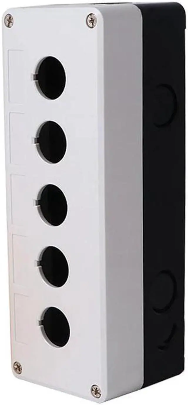 Alt view image 2 of 6 - Waterproof ABS Plastic Push Button Switch Box 22mm Indicator Dustproof 5-hole Emergency Stop Button ON/OFF Cover