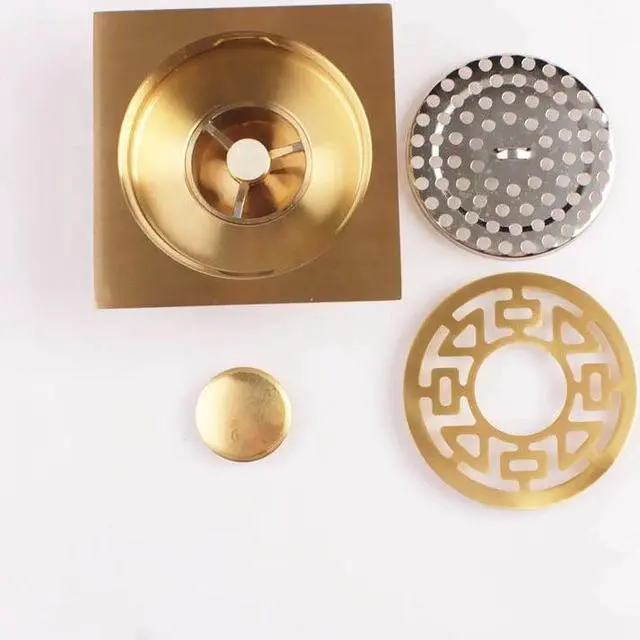 Alt view image 5 of 6 - DONYUMMYJO 1pc 4 Inch Copper Deodorant Square Floor Drain Bathroom Washing Machine Floor Drain