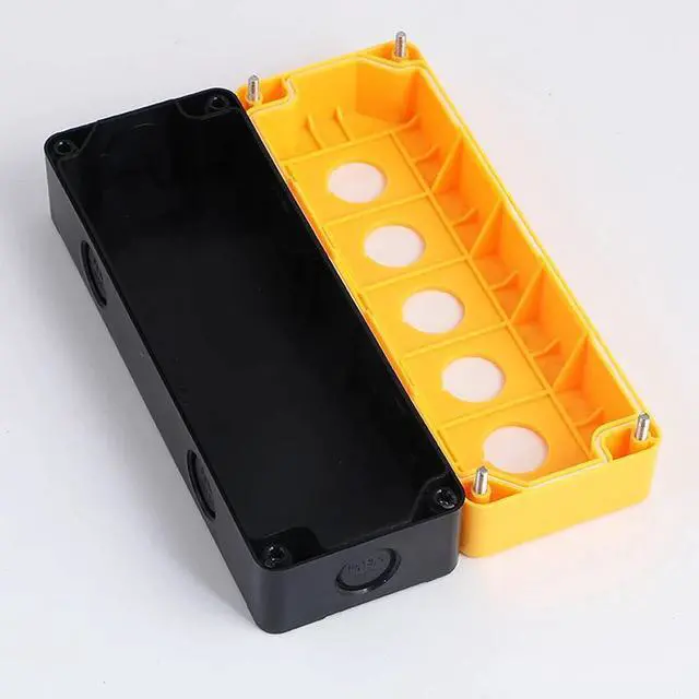 Alt view image 5 of 6 - Waterproof ABS Plastic Push Button Switch Box 22mm Indicator Dustproof 5-hole Emergency Stop Button ON/OFF Cover