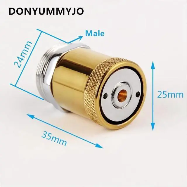 Alt view image 4 of 4 - 2 Funtion Brass Finished Water Saving Aerator Connector Diffuser Filter Aerator Faucet Nozzle Filter Kitchen Basin Accessories