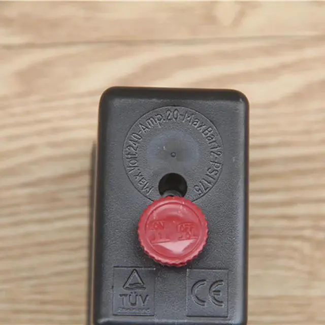 Alt view image 4 of 6 - Air Compressor Pump Pressure Switch Adjustable 90-125 PSI Normally Closed 1/4 Inch Switch Control Valve 4 Port Max 20A