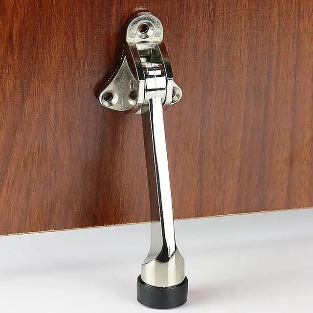 Main image of Hardware Kickdown Door Stop, Door Stopper Hinge, Non-Slip Rubber, Metal Door Stopper Holder, Anti-collision, Zinc Alloy