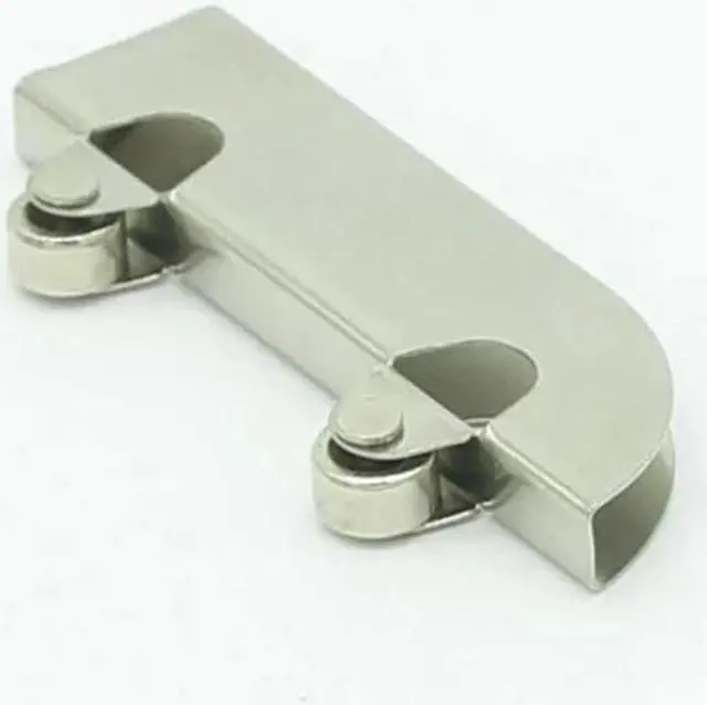 Alt view image 2 of 4 - 2PCS/Lot Stainless Steel Sliding Roller Pulley Display Cabinet Door, Sliding Wheel Kitchen Furniture, Clamp 5-6MM Glass