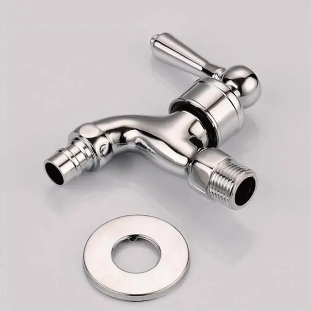 Alt view image 3 of 4 - Faucet Solid Brass Outdoor Garden Washing Machine Tap Chrome Plated Standard G1/2 Threaded