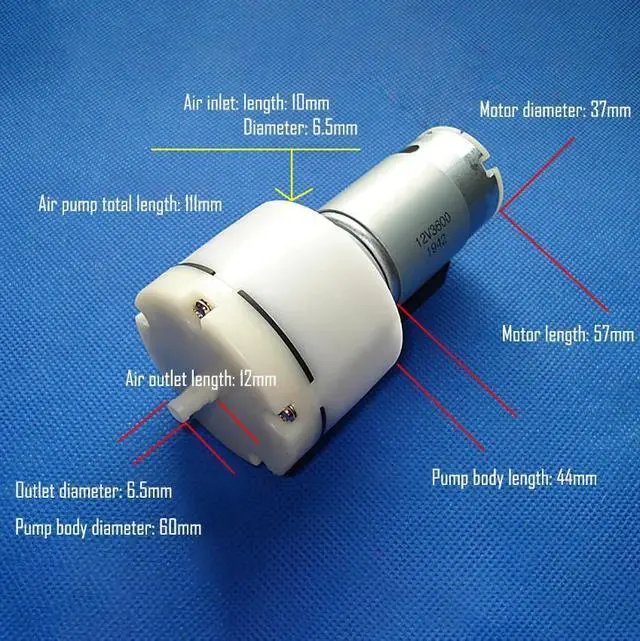 Alt view image 4 of 5 - DC 12V-24V 555 Air Pump, Household Fish Tanks Oxygen Pumps Aquarium Air Pump, Balloon Inflator Pump For Inflatable Model