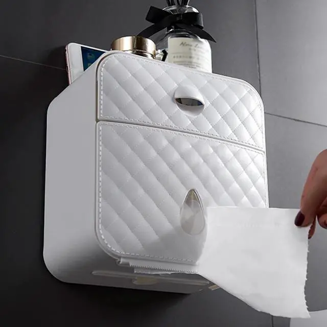 Alt view image 3 of 5 - 1pcs Plastic Waterproof Toilet Paper Holder Wall Mounted toilet paper box Toilet Paper Storage Box for Home Hotel bathroom