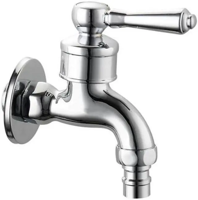 Main image of Faucet Solid Brass Outdoor Garden Washing Machine Tap Chrome Plated Standard G1/2 Threaded