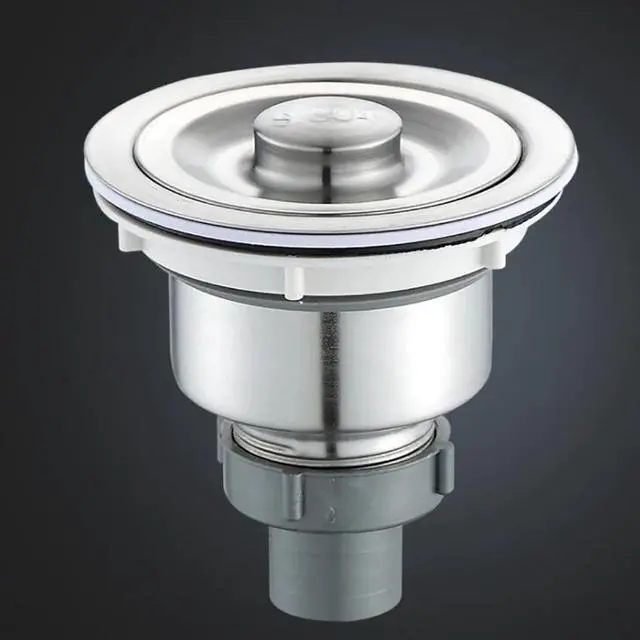 Alt view image 4 of 6 - Kitchen Sink Drain Removable Deep Waste Basket Stopper, Strainer Assembly, Sealing Lid, Stainless Steel Sink Strainer, Brushed