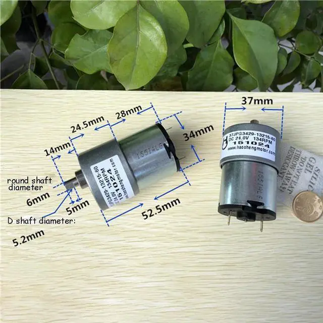 Alt view image 4 of 6 - DC 5-24V 25-134RPM 60-82MA 37G Round D-axis Metal Gear Box Geared Motor for Banking Equipment,Safe,DIY Toys Model