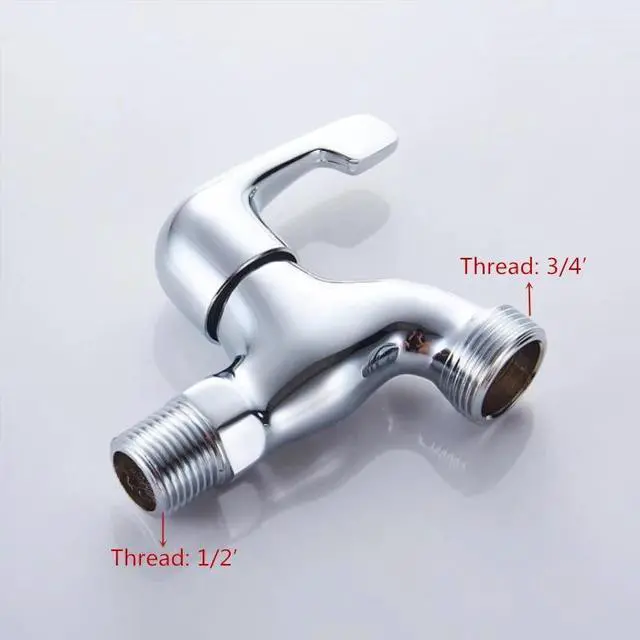 Alt view image 3 of 6 - 1PC Solid Brass Washing Machine Faucet Outdoor Garden Faucet 1/2" Inlet with 3/4" Thread Outlet Wall Mount Bibcock