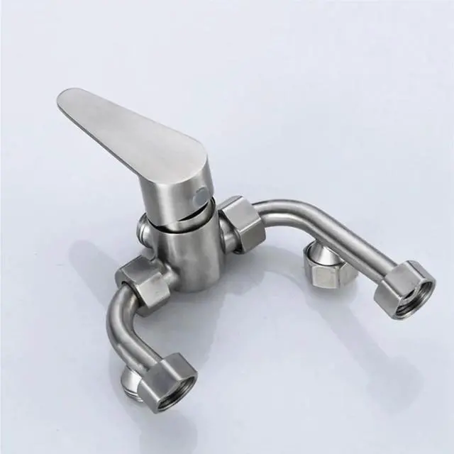 Alt view image 3 of 5 - 304 Stainless Steel Brushed Electric Water Heater Mixing Valve Hot and Cold Bathtub Faucet