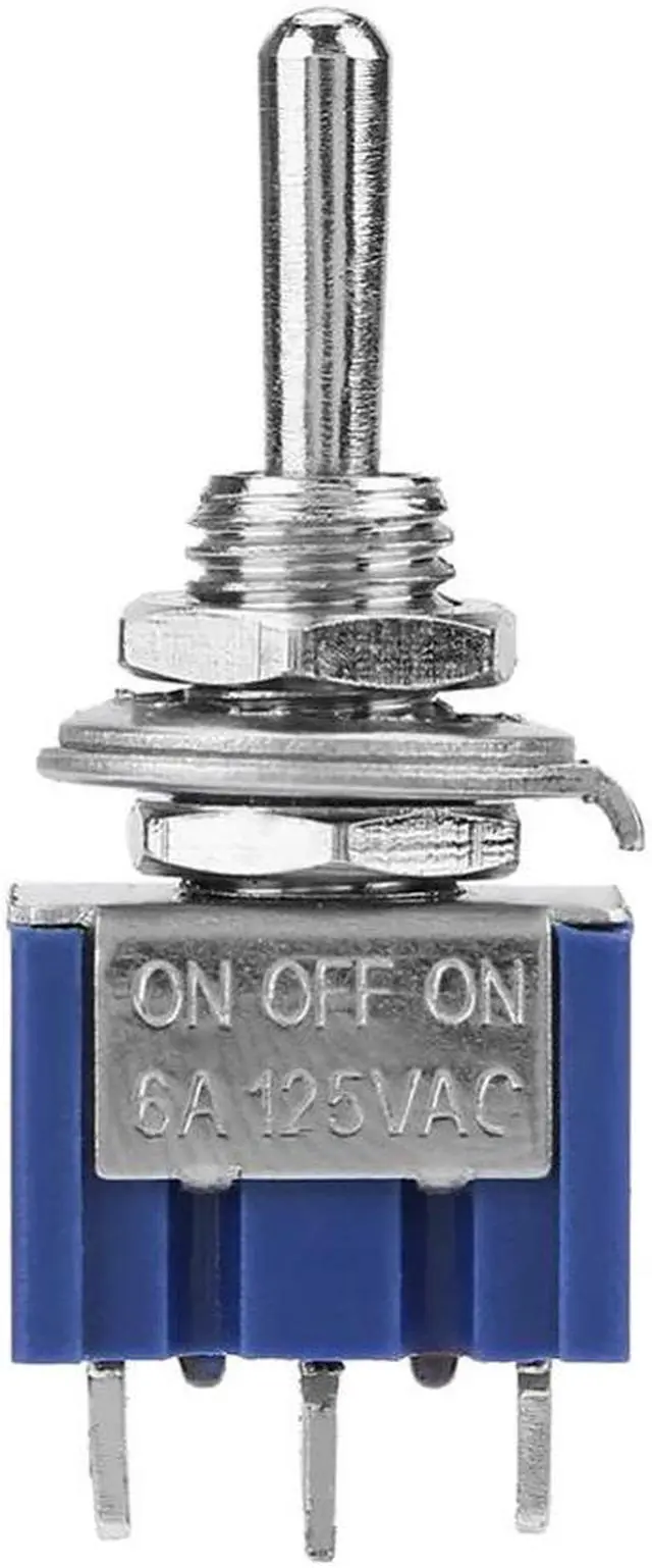 Alt view image 3 of 4 - 1pcs 6A Miniature Electrical Toggle Switch Single Pole Three Throw Power Switch ON-OFF-ON AC 125V Toggle Switch