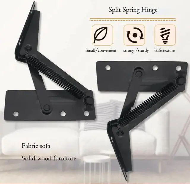 Main image of 2Pcs/set Black Sofa Hinge Furniture Hinges Multifunctional Supporting Spring Hinges For Support Sofa Headrest, Storage Box