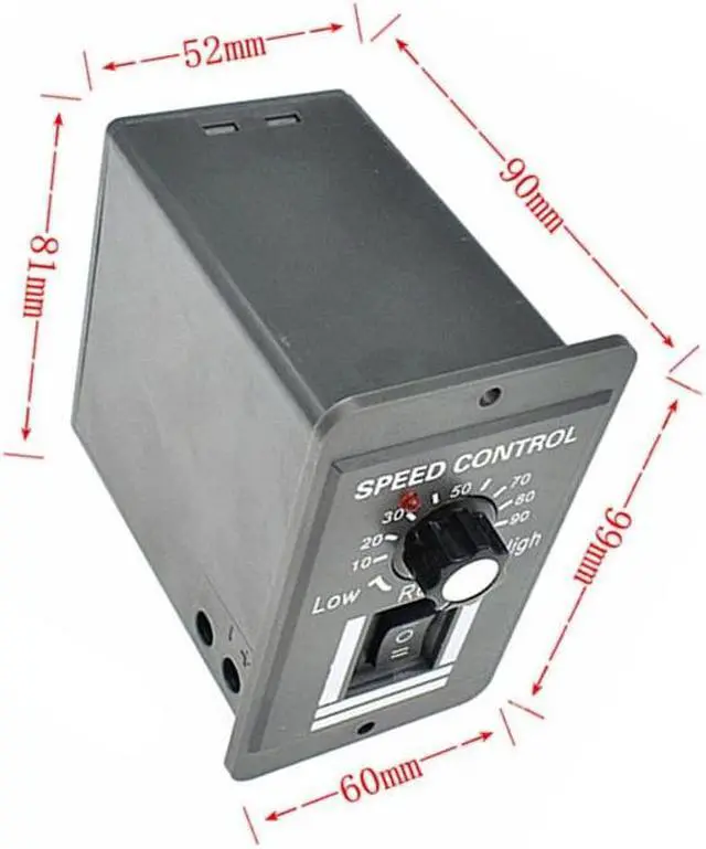 Alt view image 3 of 3 - DC12V-60V motor controller 40A brush motor speed controller, forward and reverse with switch controller