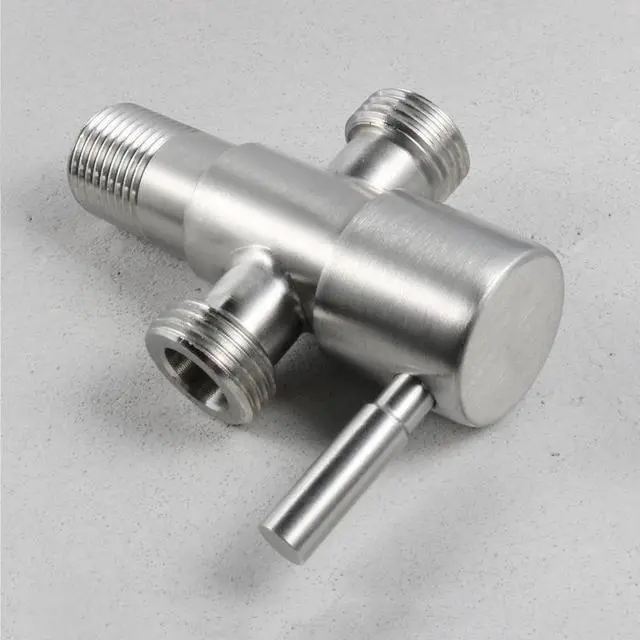 Alt view image 3 of 4 - Function Switch Adapter Control Valve 3 Way Tee Connector Shower Head Diverter Valve For Toilet Bidet Shower Water Separator