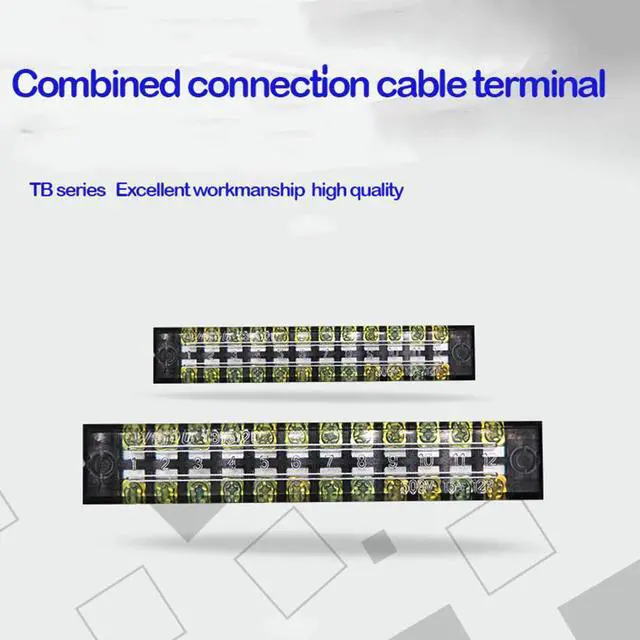 Alt view image 4 of 5 - 600V 15A 12-Position Screw Barrier Terminal Block, TB-1512 Wire Barrier Block Terminal Strip, Power Distribution Terminal