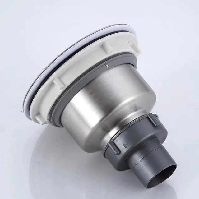 Alt view image 3 of 6 - Kitchen Sink Drain Removable Deep Waste Basket Stopper, Strainer Assembly, Sealing Lid, Stainless Steel Sink Strainer, Brushed