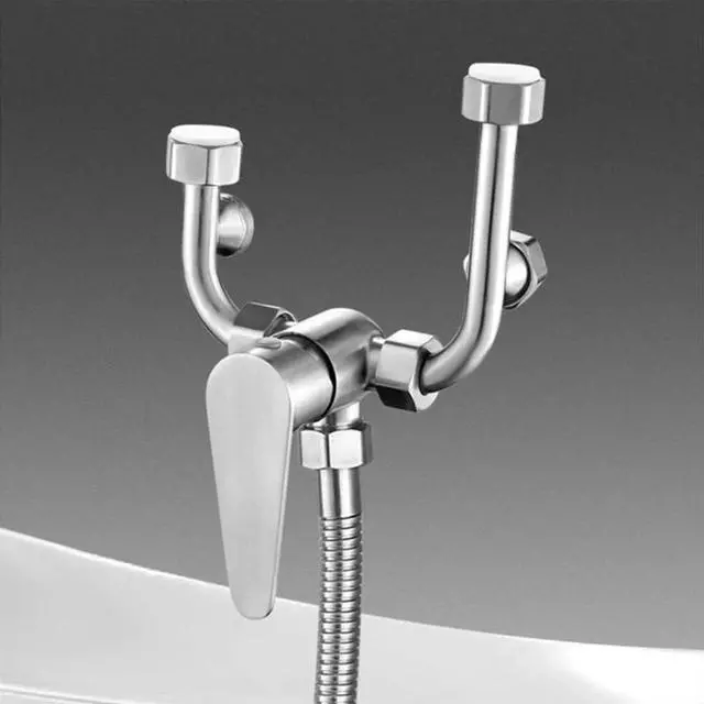 Alt view image 2 of 5 - 304 Stainless Steel Brushed Electric Water Heater Mixing Valve Hot and Cold Bathtub Faucet