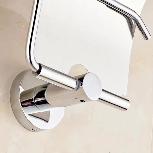 Alt view image 4 of 5 - Stainless Steel Toilet Paper Holder Wall Mount Toilet Paper Holder Roll Paper Holder Bathroom Hardware