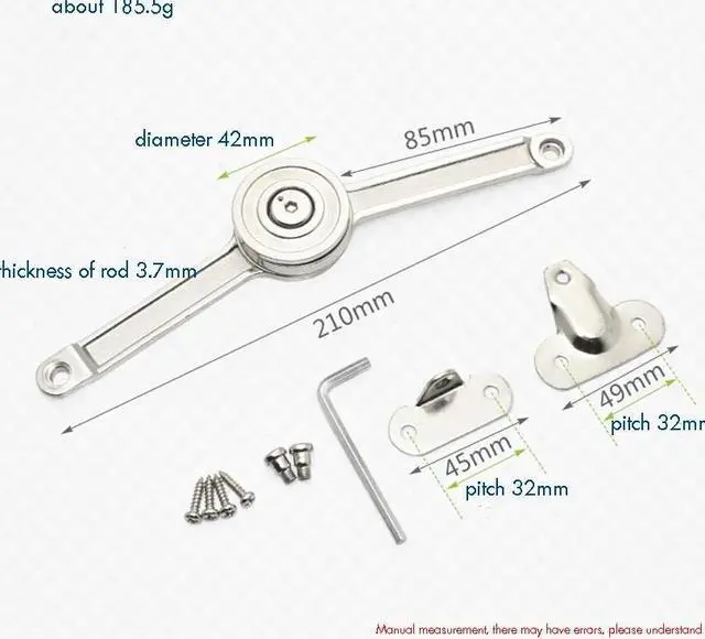Alt view image 3 of 6 - Folding Lid Support Hinge Soft Close &Open Gas Spring Lid Lift Up Stay Buffer Damper for Kitchen Cabinet Door Cupboard Toy Box