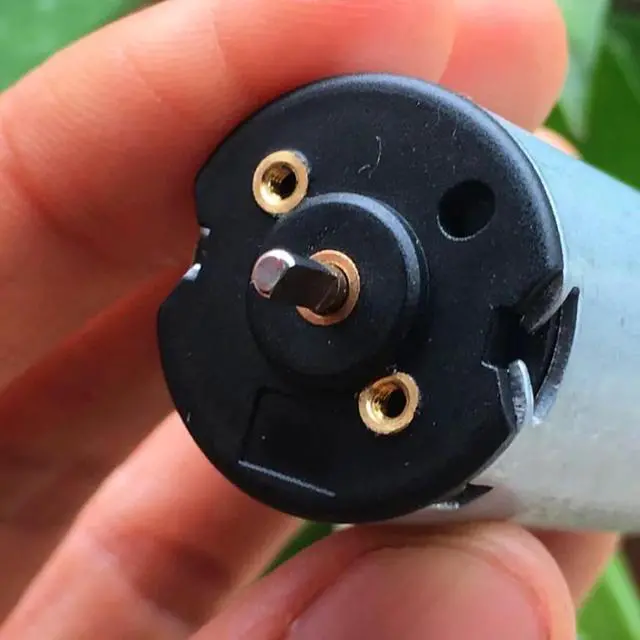 Alt view image 3 of 5 - OT-CL-2448 DC Carbon Brush Motor with Double D Shaft, DC 12-24V, 3300-6800rpm, for Electric Curtains, Gear Motor Shaft Dia 2mm