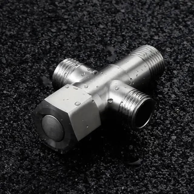 Alt view image 2 of 5 - Dual Compression Outlet Angle Stop Valve 1/2" Water Heater Angle for Bathroom Fixtures 304 Stainless Steel Water Valve Shut Off