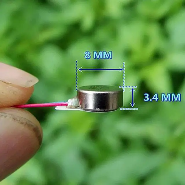 Alt view image 5 of 6 - Flat Vibrating Vibration Motor 0834 DC3V-5V Button Type Vibration Motor for Mobile Phone Tablet Household Appliances 8x3.4mm