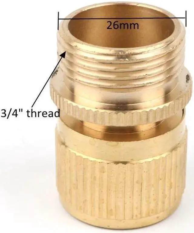 Alt view image 2 of 4 - 1pc brass American Standard garden water gun connector washing machine quick connector male/female 3/4" 16mm hose/pipe adapter