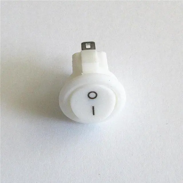 Main image of 5pcs AC 6A 125V 3A 250v On Off Round Boat Rocker Switch white 2Pin Power Switch Push button switch