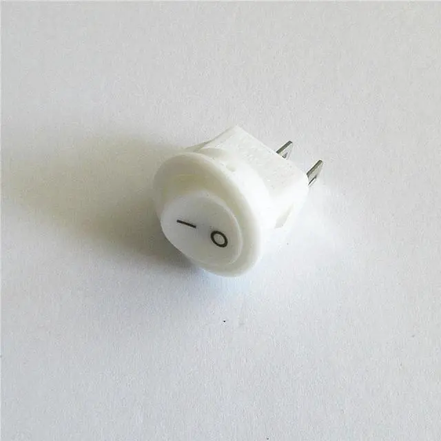 Alt view image 4 of 5 - 5pcs AC 6A 125V 3A 250v On Off Round Boat Rocker Switch white 2Pin Power Switch Push button switch