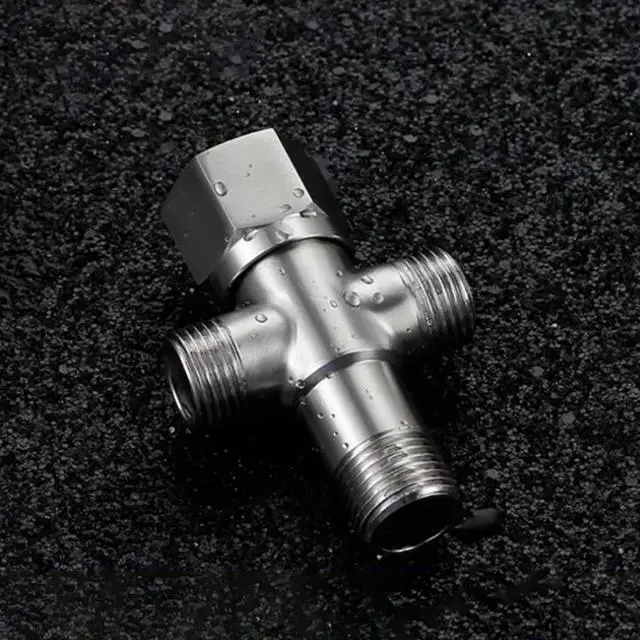 Main image of Dual Compression Outlet Angle Stop Valve 1/2" Water Heater Angle for Bathroom Fixtures 304 Stainless Steel Water Valve Shut Off