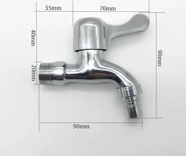 Alt view image 6 of 6 - 1pc Chrome finished washing machine outdoor garden faucet tap water bibcock