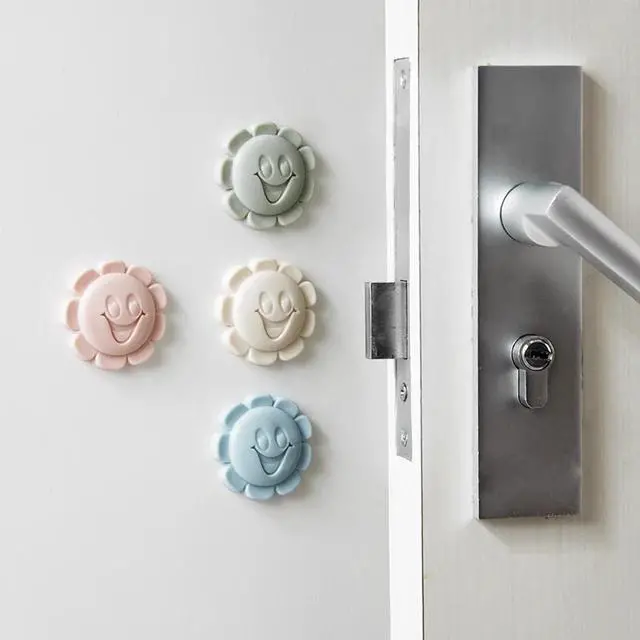 Main image of 1pc Door Stops Self Adhesive Door Buffer Thickening Wall Protectors Cartoon flower Door Handle Bumpers for Door Stopper