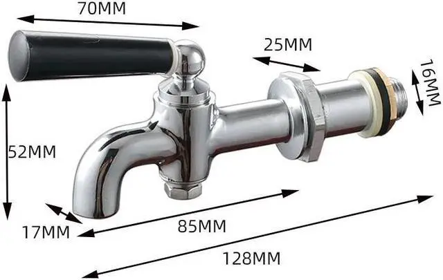 Alt view image 6 of 6 - 3/8' Brass Chrome Long Electric Teapot Faucet Hot Water Bottle Faucet Open Bucket Water Spout Bibcock