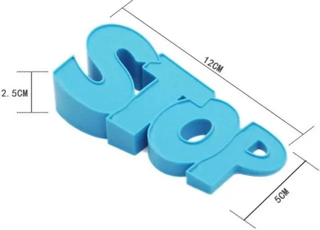 Alt view image 6 of 6 - 1Pc Silicone Door Stops Creative "STOP" Letters Shaped Baby Safety Door Stopper Household Children Gate Bottom Safe Door Plug