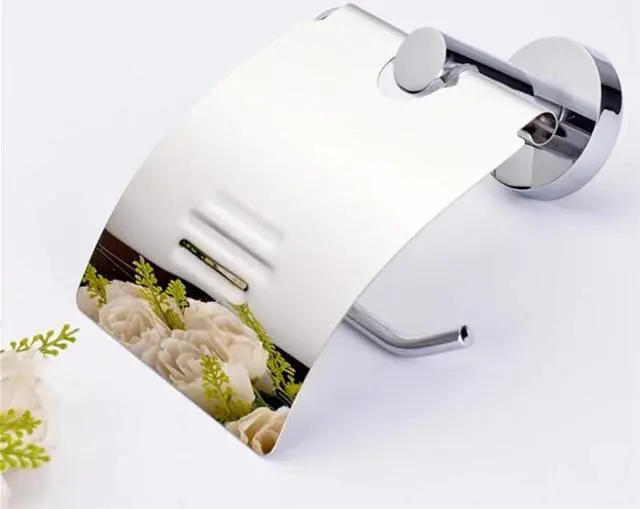 Alt view image 5 of 5 - Stainless Steel Toilet Paper Holder Wall Mount Toilet Paper Holder Roll Paper Holder Bathroom Hardware